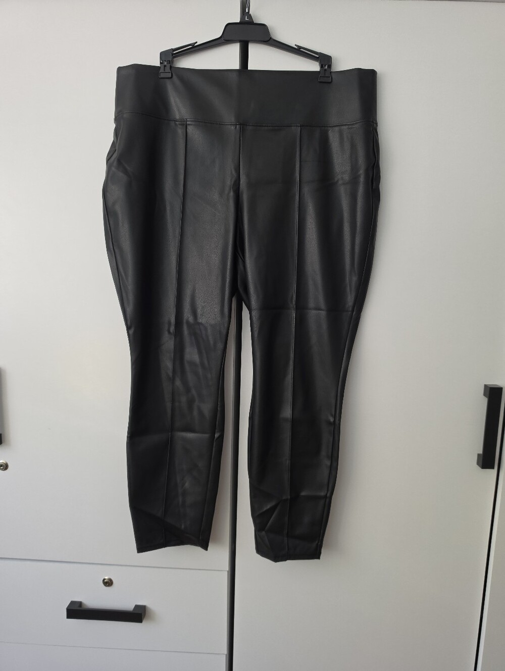 Nine West PXL Tummy Control Faux Leather Leggings Black